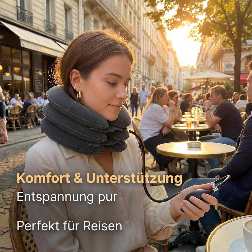 NeckRelief Air™ - „Unterwegs entspannen, Nacken mobilisieren, Körper aufrichten.“
